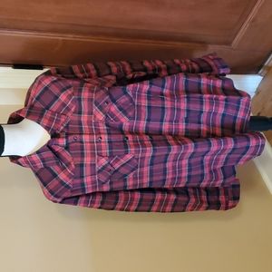 CRUEL DENIM LONGSLEEVE BUTTON DOWN SHIRT PLAID XXL WOMEN'S